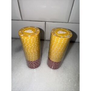 Cutty Sark Schooner Ship‎ Poker Chips Red Yellow Set Vintage Used New